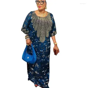 Etnik Giyim Kadınlar İçin Afrika Elbiseleri Zarif Polyester 2024 Yaz Müslüman Moda Abayas Dashiki Robe Kaftan Maxi Elbise Türk Afrika