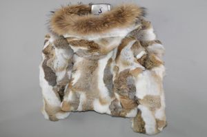 Brand Women Genuine Real Rabbit Fur Coat Lady Winter Warm Real Rabbit Fur Jacket Natural Color Real Rabbit Fur Overcoat 2012071217239