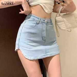 Сексуальная юбка Summer Y Mini Demin Jeans Skirts Women 2023 Корейская мода высокая талия - черная юбка Harajuku Slim Shorts Mujer Faldas L410