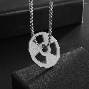 Pendant Necklaces Fashionable Titanium Steel Barbell Fitness Equipment Dumbbell Weightlifting Plate Necklace Men And Women Gifts