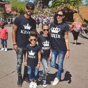 Clothes Matching Outfits Father Mother Daughter Son T Shirt for Family King Queen Princess Prince 240322