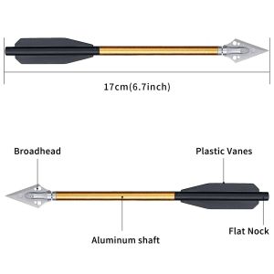 12/24/36pcs 6.7"inch Bow Arrows 6mm Aluminum Alloy Shaft Replaceable 120 grain Arrow Tips 2" Plastic Vane for 50-80lbs Bow