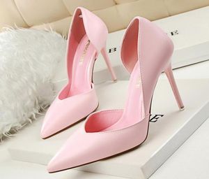 Bigtree Shoes Women Pumps 105 cm de altura Party Party Bridal Wedding Shoes Ladies Stiletto Classic Sandals Yellow Pink Branco preto Y01815979