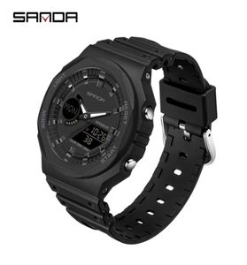 Sanda Casual Men039s смотрит 50 м водонепроницаемые спортивные кварцевые часы для мужских наручных часов Digital G Style Shock Relogio Masculino 22059712448