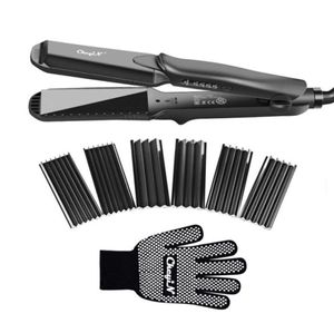 Austauschbar 4 in 1 Haar Wanken Haarglätter flacher Curling Iron Mais Crimper Platte Deep Wave RollerHeat Resistant Handschuh 22063968518