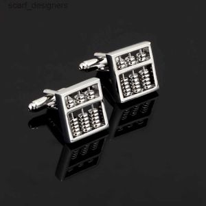 Cuff Links Luxury shirt cufflinks for mens Brand cuff button manchette abacus can be turned cuff links High Quality abotoaduras Jewelry Y240411