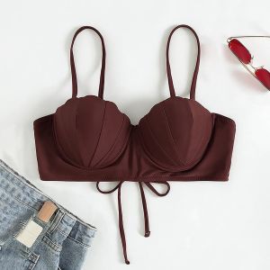 Strappy conchini in bikini top sirena push up top da bagno per donne con costume da bagno con filo da bagno