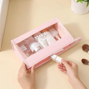 Kosmetiktaschen Reißverschluss transparent Reisewaschbeutel wasserdichtes PVC PU Leder Make-up großer Kapazitätspotentum klar