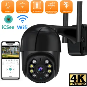 Lente Anbiux 8MP 4K Câmera IP de 5MP Dome rastreamento automático PTZ Câmera Smart Home Home Outdoor sem fio Wi -Fi Monitor de vigilância de câmera sem fio