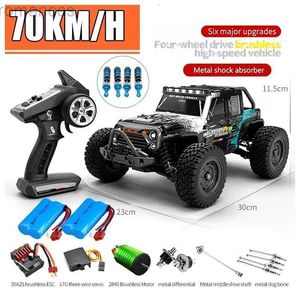 電気/RC CAR 16103Pro 1 16 4WD RC CAR LED 2.4Gリモートコントロールカー70km/h高速ドリフトモンスタートラックvs Wltoys 144001 Toys 240411