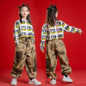 1167 Bühnenoutfit Hip Hop Kleidung Kinder Mädchen Jungen Jazz Street Tanz Kostüm Schwarz weiße Sweatshirt Pink Hosen HipHop Kleidung