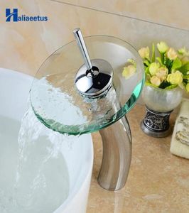 Mantar şekilli uzun boyun cam banyo şelale havzası faucettransparent kap su musluk lavabo mikseri musluk muslukları58815737