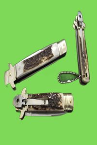 The Bill Deshivs 3Models Leverletto Horyzontal Knife D2 Blade 61HRC Classic Antler Handa Single Action Pocket Camping GIF4743439