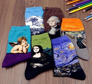 MEN039S Socken Farben 1 Paar Unisex Vintage Retro berühmte Gemälde Kunst Neuheit für Männer Frauen6190801