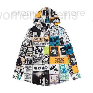 مصمم القمصان غير الرسمية للرجال 24SS العصرية في وقت مبكر من الربيع الجديد قميص سترة ملونة جديدة متناقضة للرجال والنساء