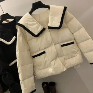 Deeptown Harajuku Korean Kurzpolstere Jacken Frauen Leichter Puffer Außenbekleidung Streetwear Übergroße schwarze Winter gesteppt