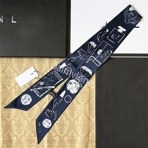 CH лента 6*120 см Шелк Шарф Высококачественный шифоновый шарф -шарф дизайнер Дизайнер Шал Шаль Черный персонаж