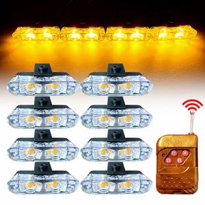 2 Светодиодный автомобиль Signal Light Universal Car Front Grille Margle Srobe Srobe Light Police Massing Warning Lamp