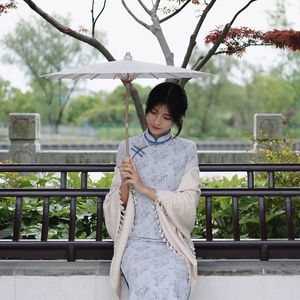 Cheongsam Shawl Spring Autumn Outwear Women's Knitte Fine Triangleスカーフケープベルトバックルタッセル空の調整可能ポンチョベージュ