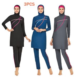 Muslim Modest Swimwear Hijab Swimsuit Women Long Sleeve Swimming Suit Islamic Cover Ups Burkini Hijabs For Woman Swim Bathing
