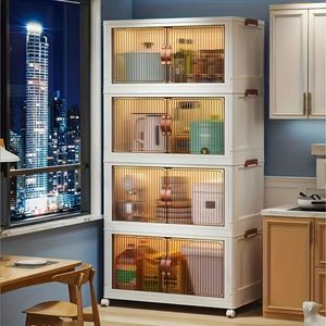 1pc Transparent Folding Shoe Cabinet Installation-free, Multi-layer Storage Drawer Shoes Accessories - Perfect for Home and Kitchen Organization