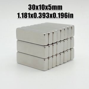 2/5/10/20/50PCS 30x10x5ネオジム磁石30mm x 10mm x 5mm N35 N35ブロック超強力な強力な永久磁気イマーン