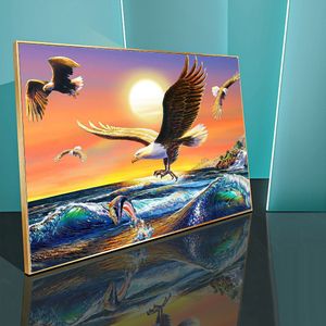 Eagle 5d Diamond Målning Animalbilder Full Square/Round Diamond Mosaic målningssatser Bald Eagle Rhinestone broderi DIY