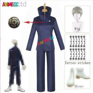 Costumes de anime Animecc em estoque TOGE Inumaki Cosplay Costume Wig Tattoo Shoes Sapatos Halloween Festa de Natal Roupa de Uniform Men 240411