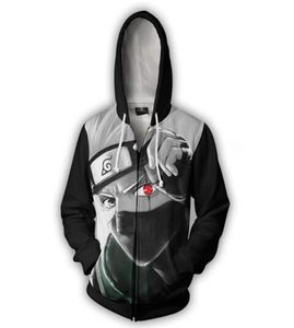 2018 3D z kapturem z kapturem Kakashi Hatake Cartoon Bluza Mężczyźni Kobiety Długie rękawie cienki odzież wierzchnia Casual Pullovers Kurtka 6540752