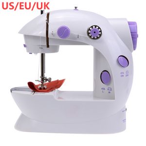 Sewing Machine Mini Portable Household with Night Light Foot Pedal Straight Line Hand Table Two Thread Kit Electrical Appliance