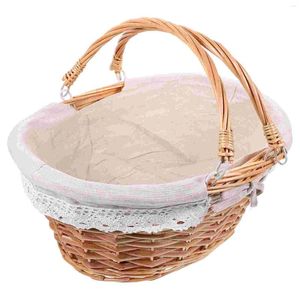 Dinnerware Sets Picnic Basket Hand-made Vegetable Kitchen Essential Fruits Travel Grocery Storage Woven Good