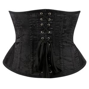 Cortores do treinador da cintura Bustiers sexy bordados 14 aço desossado Underbust bust coreset modelagem de tira de tira de tira de treino cinturão cinturão