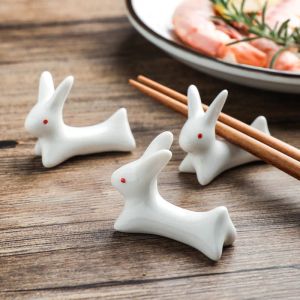 Ceramic rabbit Incense Stick Rack Penholder Incense Burner Holder Chopstick Rest Table Decor For Kitchen Home Ornament