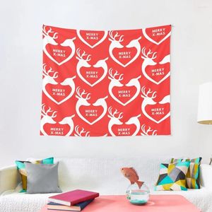 Taquestres renas Love Christmas Funny Funnas Tapestry Wall Mural itens de decoração estética Custom