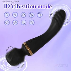 Inne przedmioty dla zdrowia Beauty Dwułopowe AV Magic Wand Vibrator Women Women Cliteral Stymulator masturbator 10 trybów masager żeńskie zabawki dla dorosłych produkty L49