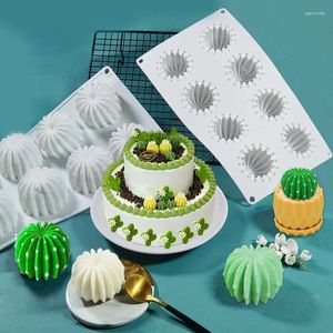 Baking Moulds 8 Holes 3D Cactus Shape Silicone Cake Mold Mousse Dessert Mould Fruit Ice Cream Chocolate Pastry Molds Bakeware Tool
