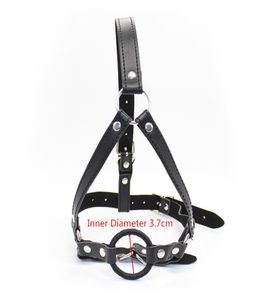 Bdsm bondage sex leksaker sm slave huvud sele gag läder öppen mun o ring apertural plug oral för par vuxna spel sexuell prod8647507