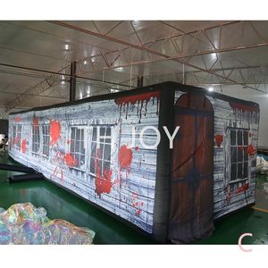 ÜCRETSİZ Hava Gemi Kapısına Açık Aktiviteler Şişme Haunted House Labirent, 11mlx3mwx2.3mh (36x10x7.5ft) Cadılar Bayramı Şişirilebilir Labirent Oyunu Satılık Kapak