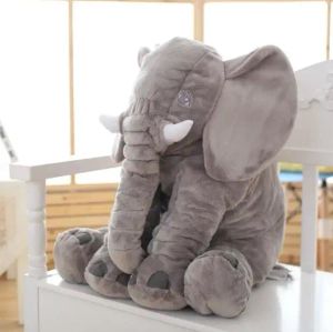 Djur 40*33 cm baby mjuk plysch elefant sömn kudde lugna dockor leksaker sömn säng lumbal säte kudde barn bärbart sovrum sängkläder fylld