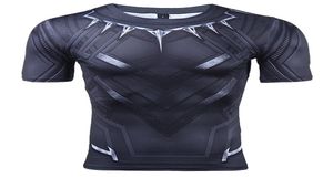 Black Panther 3D Tryckt T-shirts Men Compression Shirt Captain Ama Short Sleeve Cosplay Halloween Costume For Men Tops Male2485730