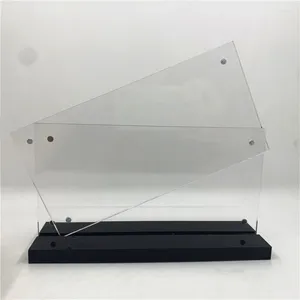 Dekorativa plattor Två färg Double Side Synlig akrylskiva ram för guldfolie sedelskort Transparent Display Stand Showcase