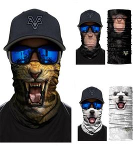 Niedliche Tiergesichtsschalel Männer Ski Halswärmer 3d Wolfshund Orang -Utan Sportmaske Fischerei Fahrrad -Ski -Bandanas Hals Gitter Balacl3420921