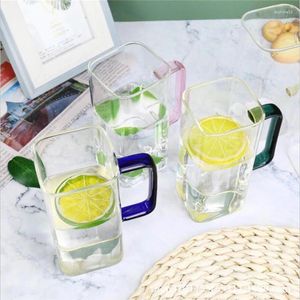 Wine Glasses Square Glass Water/Beer Cup Thickened Drink Juice Household Breakfast Milk Coffee