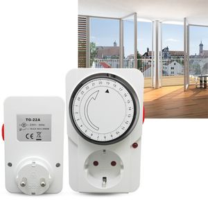 230VAC 24 Hour Cyclic Timer Switch Universal Timing Socket Mechanical Timer 3500W 16A UK EU Plug Kitchen Timer