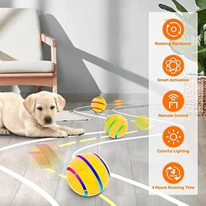 アトバンリモートコントロールの犬のボール、犬用のペッピーペットボール、攻撃的なチーカーのおもちゃ、自動インタラクティブなローリングシェーキングペットギフト