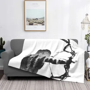 Blankets Low Price Print Novelty Fashion Soft Blanket Aloy Horizon Zero Dawn Dotwork Ink Blackwork Fineliner Mountain River