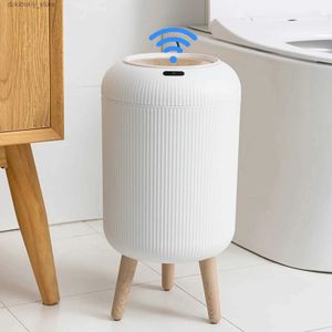 Waste Bins Automatic Trash Can with Lid Small Plastic Smart Trash Can Motion Sensor Trash Can for Bedroom Bathroom Kitchen Office L49