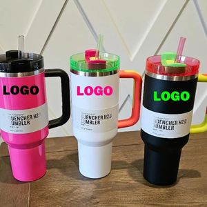 ABD Stok Su Şişeleri Neon Beyaz Kış Pembesi H2.0 40oz Kupalar Kozmo Pembe Geçit Tören Tumblers Araç Bardakları Hedef Kırmızı Alevli Hediye Parıltı GG0409