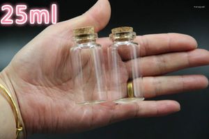 Decorative Figurines 5PCS 30 60mm 25ml Cute Clear Glass Bottles With Cork Stopper Empty Spice Jars Storage Container Bottle DIY Crafts Vials