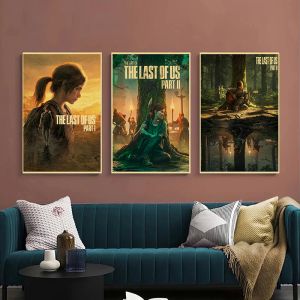 Klasik Oyun 2022Hot The Last of Us Bölüm 2 Retro Tuval Baskıları Posterler Vintage Odası Bar Kafe Dekoru Hediye Baskıları Sanat Duvar Boyama